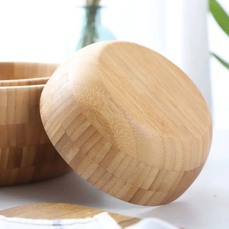 Thumbnail: Bamboo Salad Bowl and Noodle Mixing Bowl Large Bamboo Wooden Tableware Thickened