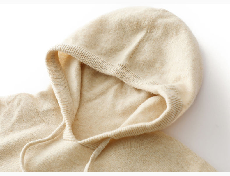 Thumbnail: Men's 100% Merino Wool Sweater Hooded Collar Knitted Pullover Cashmere Sweatshir