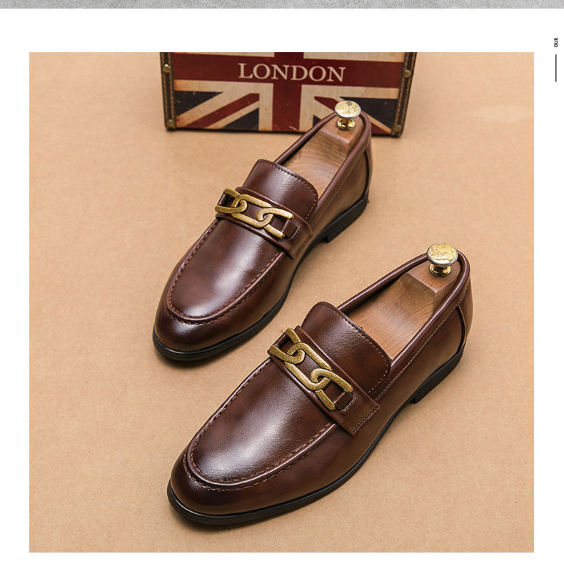 Thumbnail: Dress Shoes Man Slip On Formal Shoes Casual Leather Loafers Comfortable Business