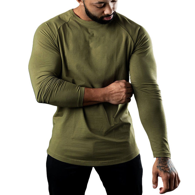 Thumbnail: Mens T Shirts Casual Round Neck Long Sleeve Cotton Moisture Wicking Tees Tanks W