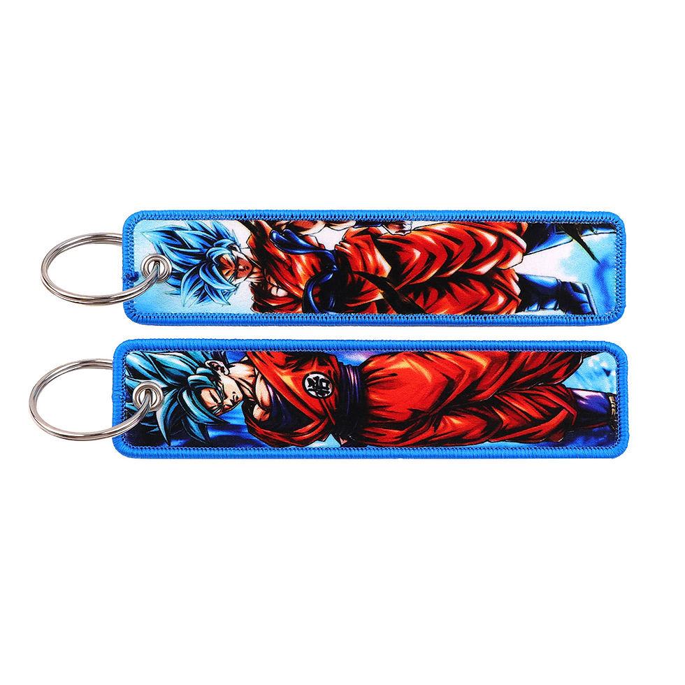 Thumbnail: Embroidered keys Tag Keychains for Men Cool Anime Accessories Keyring Keychain f