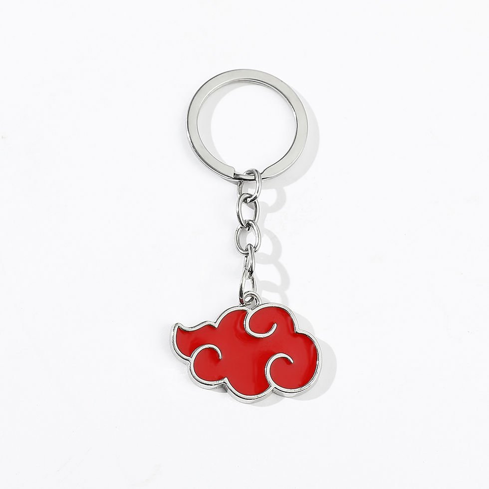 Thumbnail: Anime Akatsuki Red Cloud Keychain Fashion Simple Cartoon Pendant Keychain Men Wo