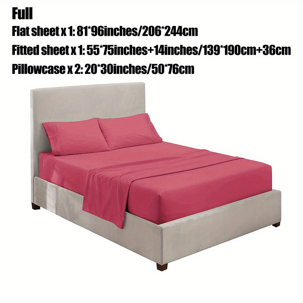 Thumbnail: Soft, Durable 3/4pc Bedding Set – Includes Fitted & Flat Sheets, 1/2 Pillowcas