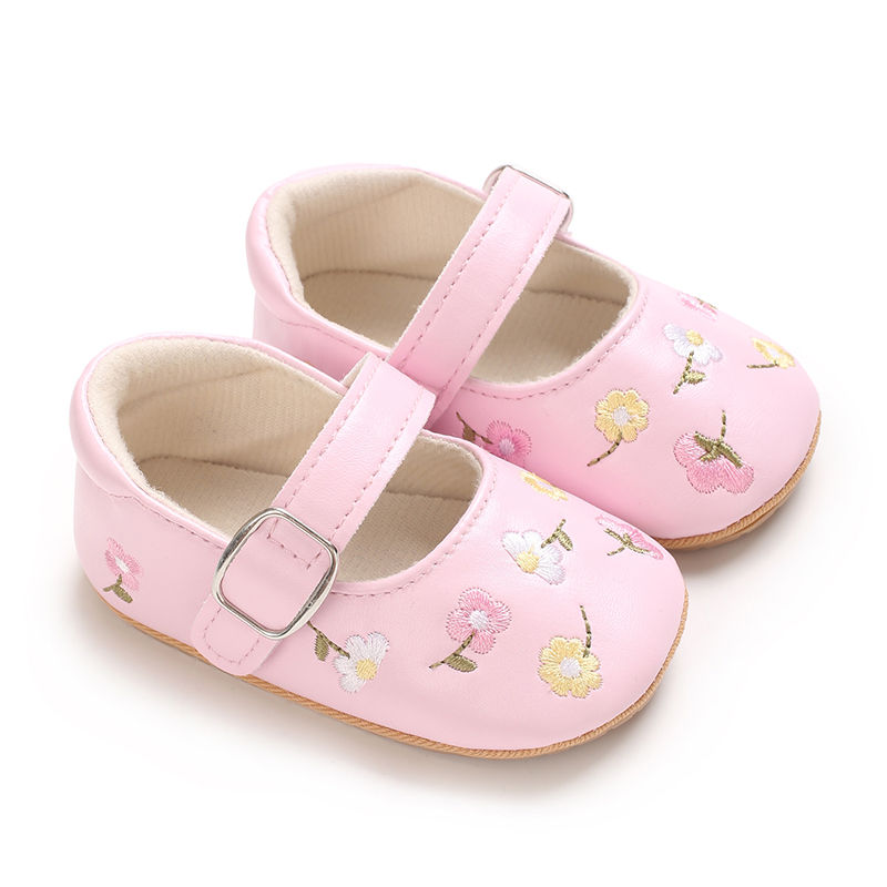 Thumbnail: New Baby Shoes Embroidered Girl Baby Shoes Mary Jane Flat Shoes Princess Shoes N