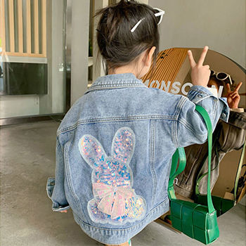 Thumbnail: 2023 Baby Girls Denim Jacket Spring Cardigan Coat For Kids Sweet Little Girl Pri