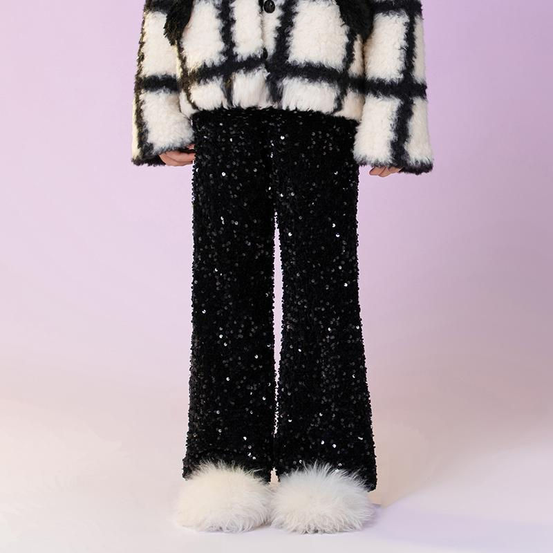 Thumbnail: Children Clothing for Girls Spring and Autumn 2023 New Cotton Velvet Sequin Embr