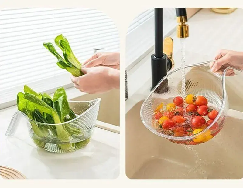 Thumbnail: Kitchen washing gadget rice washing filter rice rinsing basin drain basket house