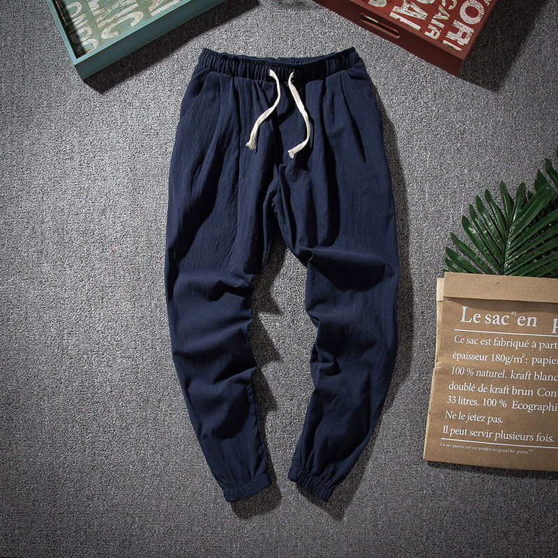 Thumbnail: 2025 new men's linen pants casual loose pants men's breathable solid color draws