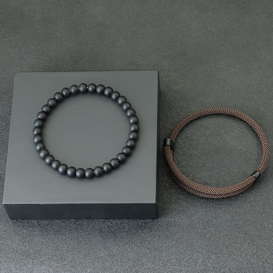 Thumbnail: Fashion Mens Bracelet Set 2pcs Sliding Adjustable Lucky Red Thread Braslet Acces