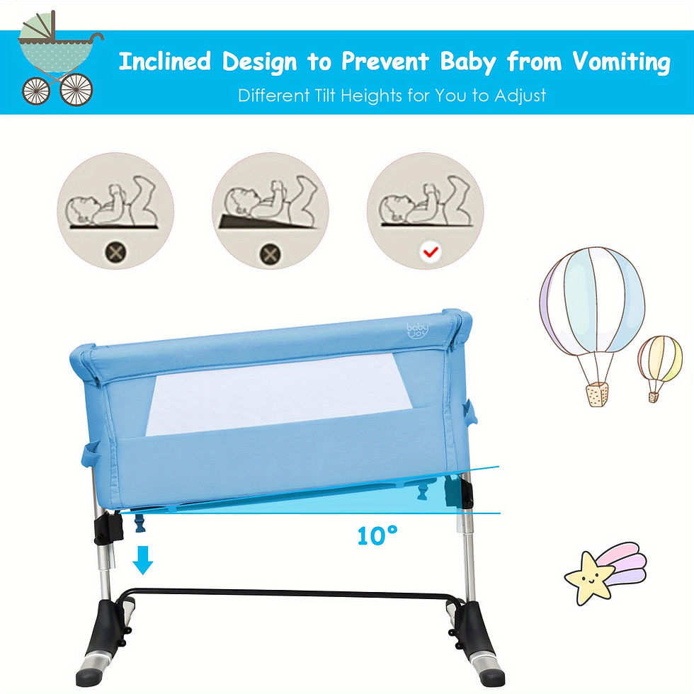 Thumbnail: Portable Baby Bed Side Sleeper Infant Travel Bassinet Crib W/Carrying Bag Blue