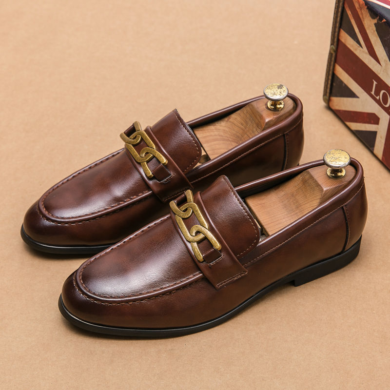 Thumbnail: Dress Shoes Man Slip On Formal Shoes Casual Leather Loafers Comfortable Business