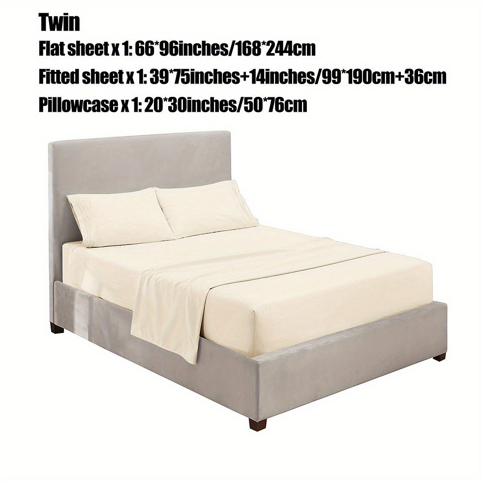 Thumbnail: Soft, Durable 3/4pc Bedding Set – Includes Fitted & Flat Sheets, 1/2 Pillowcas