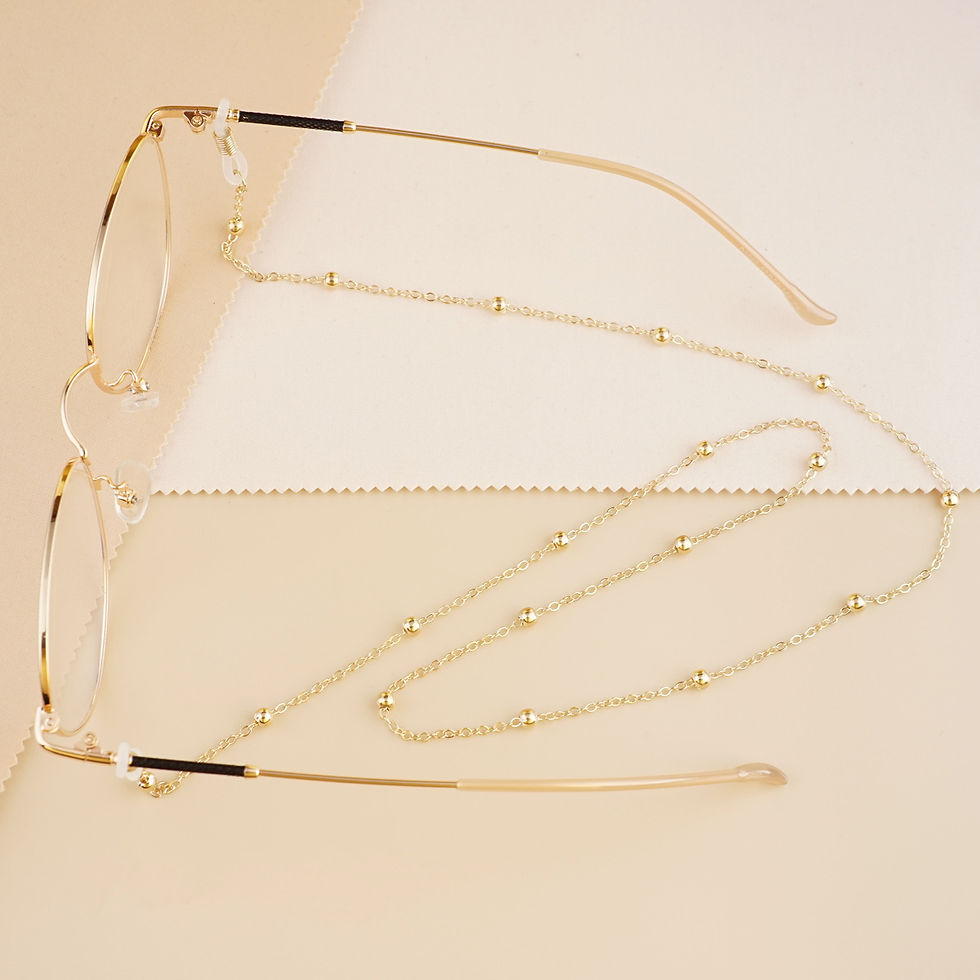 Thumbnail: Fashion Metal Men women Eyeglass Chains Sunglasses Reading Beaded Glasses Chain 