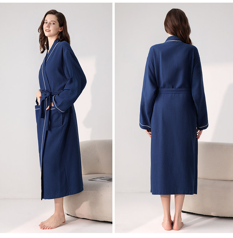Thumbnail: Hotel Cotton Bathrobe High Qualtiy Solid Colors Long Sleeve Mens And Women's Bat