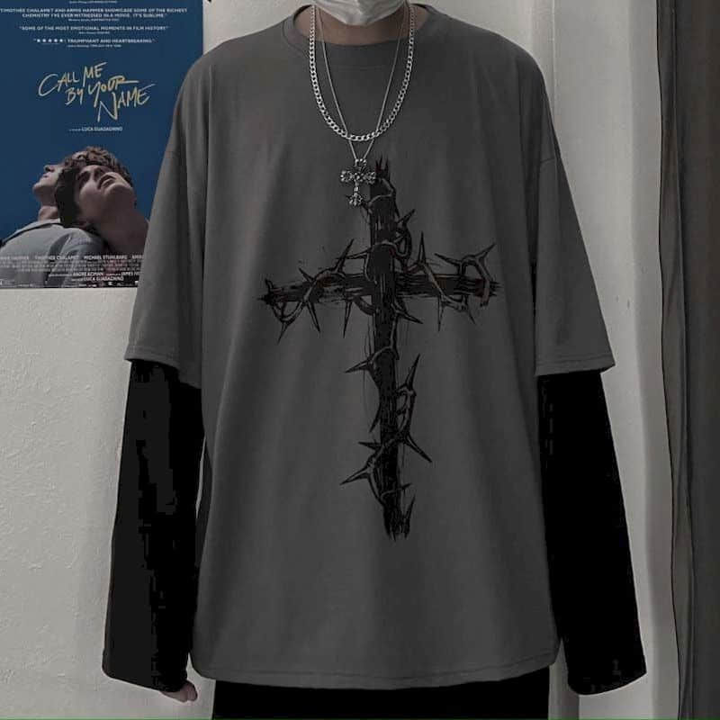 Thumbnail: Men T Shirts autumn men Clothes anime casual Long Sleeved Oversized Y2K T-Shirt 