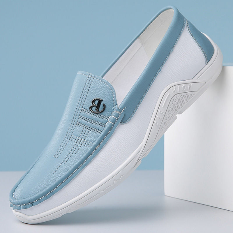 Thumbnail: Mens Leather Shoes 2024 Casual Slip on Formal Dress Loafers Breathable Soft Flat