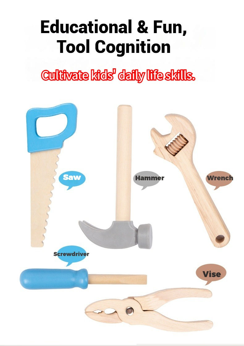 Thumbnail: Tool Bench for Kids Toy Play Workbench Wooden Tool Bench Workshop Workbench with