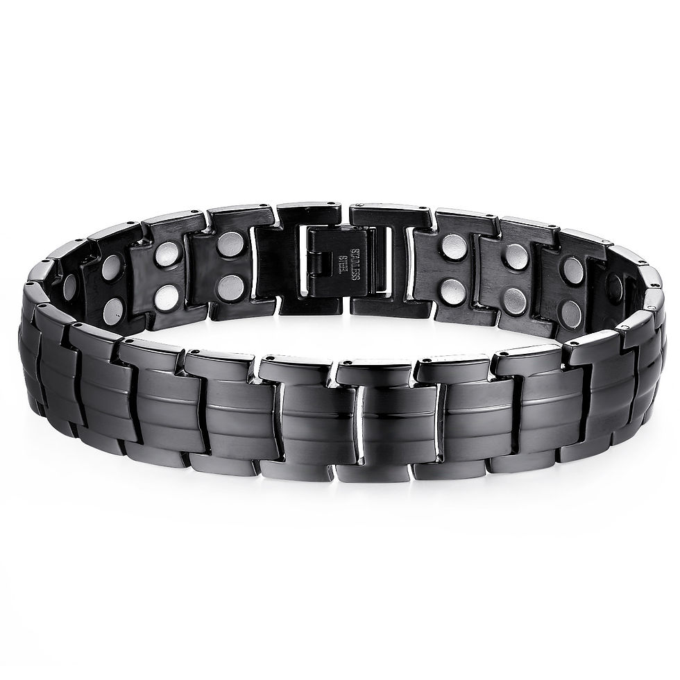 Thumbnail: Turtle Back Five Lines Double Row Bottom 15 Wide Titanium Steel Bracelet Men's A