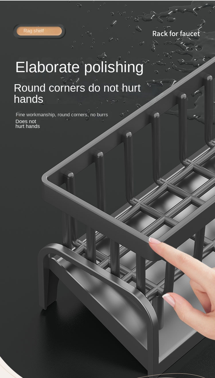 Thumbnail: Kitchen Shelf Cleaning Cloth Storage Draining Rack Household Detergent Sponge Ra