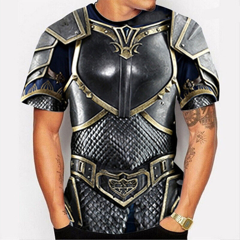 Thumbnail: Mens T-Shirts For Men Clothing Oversized Tees Unisex Armor Graphic 3D Print Summ