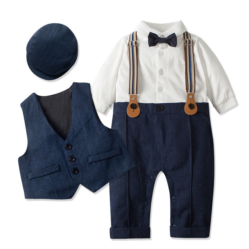 Thumbnail: Baby Boys Gentleman Outfits Suits Clothing Spring and Autumn Children One-Piece 