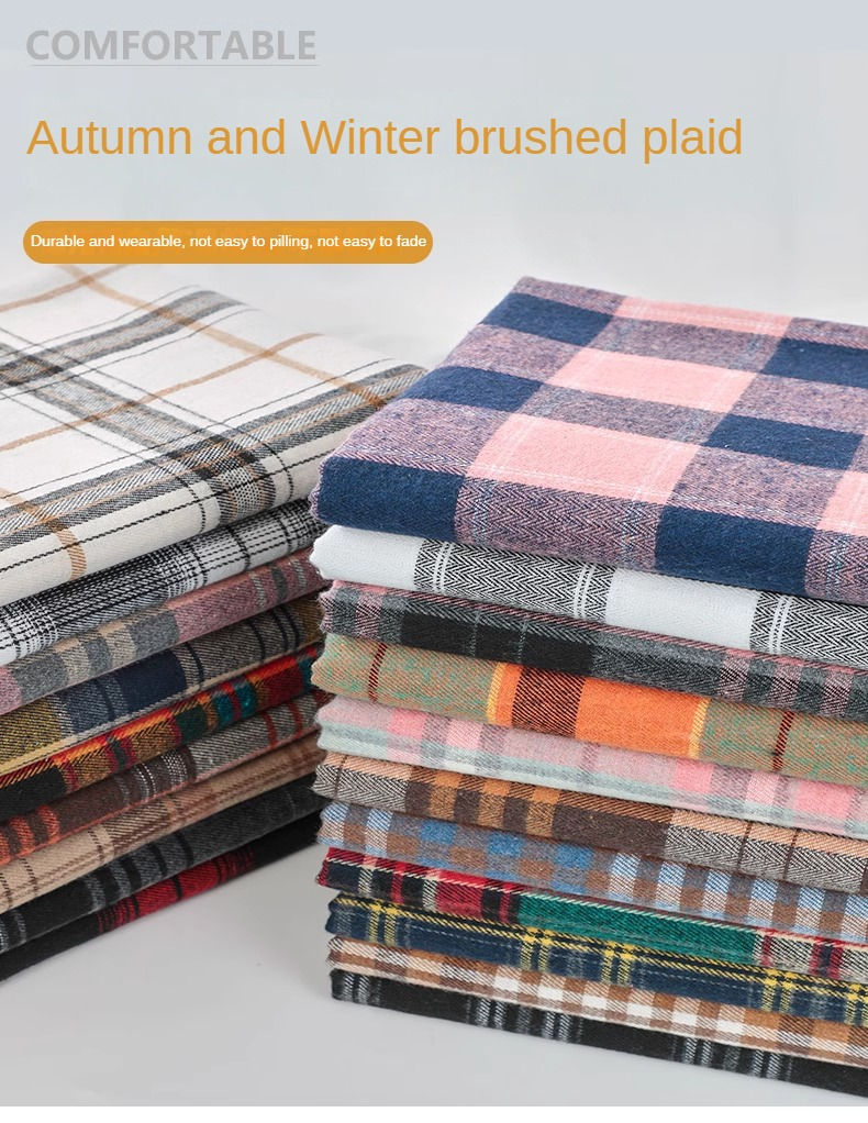 Thumbnail: Brushed 100% Cotton Plaid Fabric By Meter for Shirts Clothes JK-Uniform Sewing B