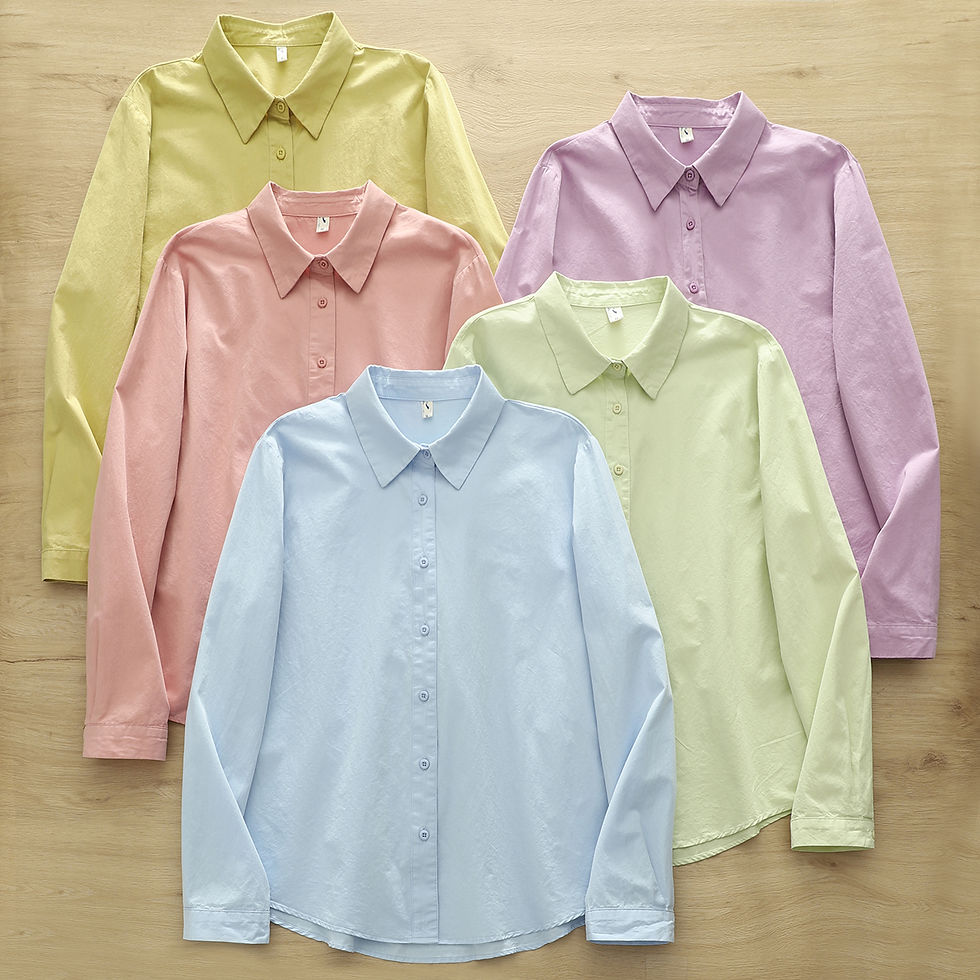 Thumbnail: Simple Fine Cotton Casual Shirts Women 2025 New Fresh Lady Solid Color Loose Blo