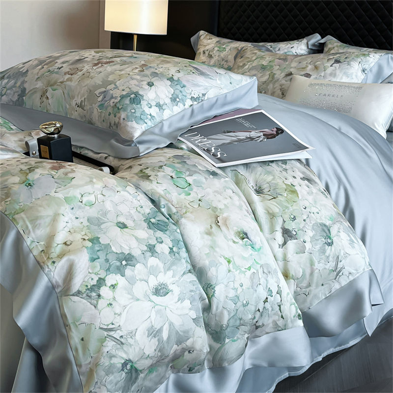 Thumbnail: Tropical Forest Plants Print Luxury Bedding Set Lyocell Bamboo Fiber Soft Silky 