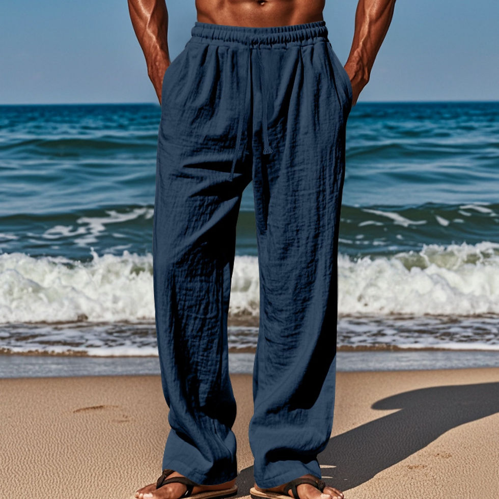 Thumbnail: Men's New Cotton Hemp Casual Pants, Spring And Summer Solid Color Comfortable Lo