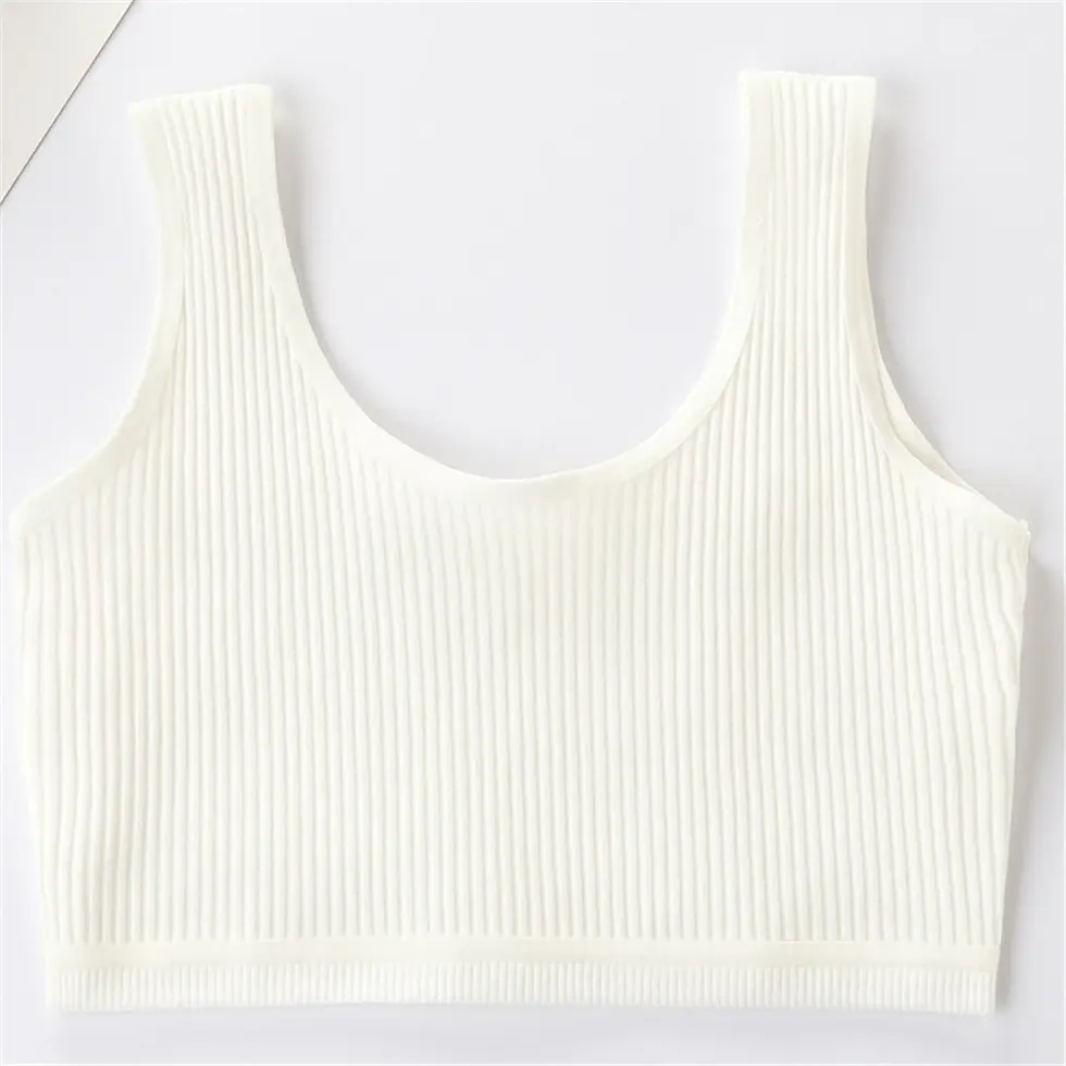 Thumbnail: Soft Cotton Children Girls Underwear Kids Girl Solid Color Vest Bra Tank Top Cro