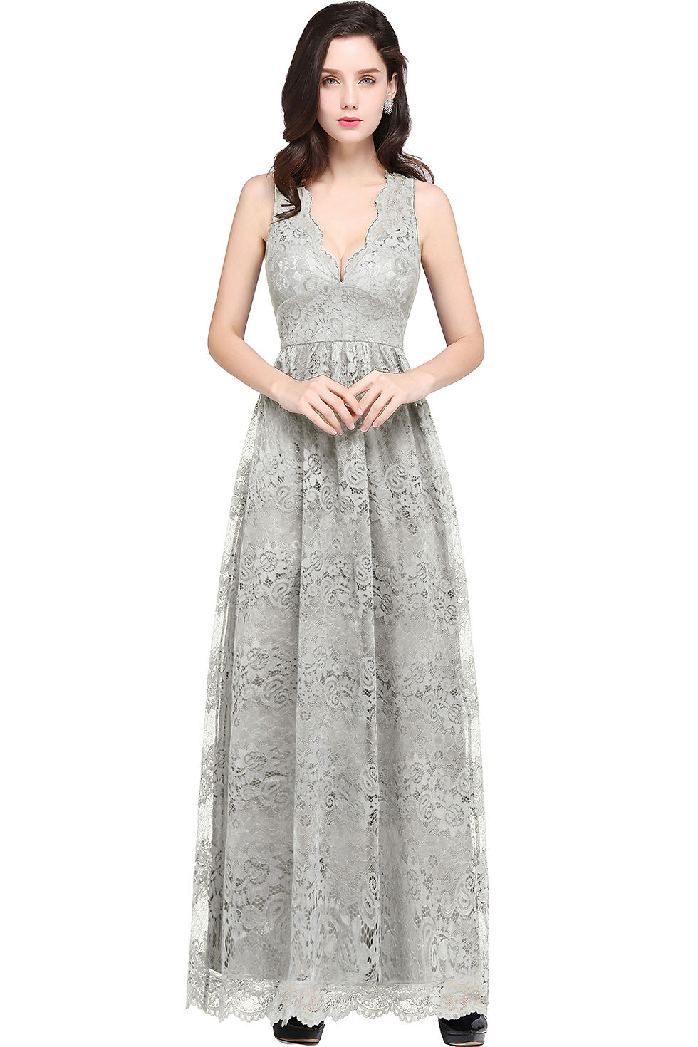Thumbnail: Vintage Lace Evening Dresses For Women 2024 Elegant Vestidos De Fiesta Sexy Deep
