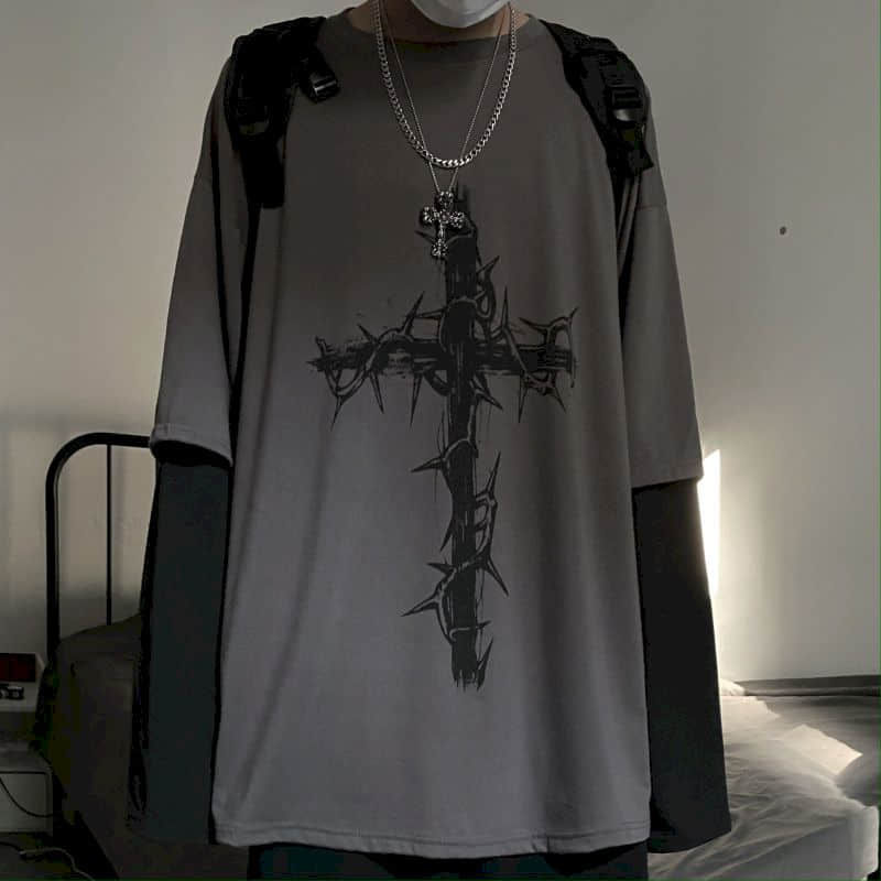 Thumbnail: Men T Shirts autumn men Clothes anime casual Long Sleeved Oversized Y2K T-Shirt 