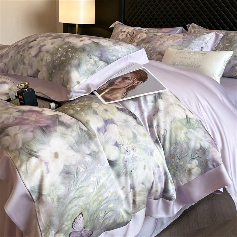 Thumbnail: Tropical Forest Plants Print Luxury Bedding Set Lyocell Bamboo Fiber Soft Silky 