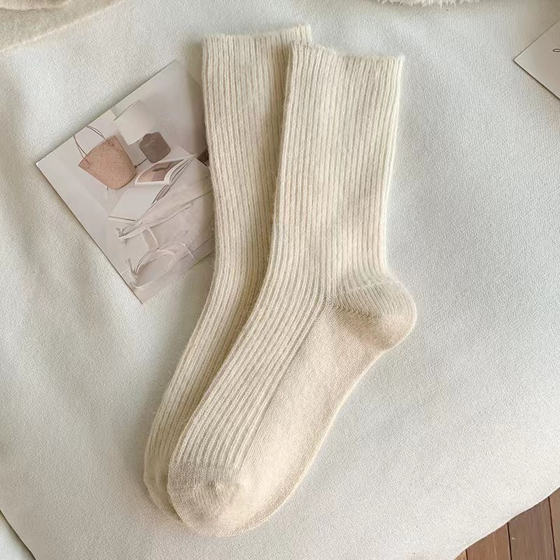 Thumbnail: Women Wool Socks Warm Winter Thick Cashmere Fuzzy Casual Solid Color Comfortable
