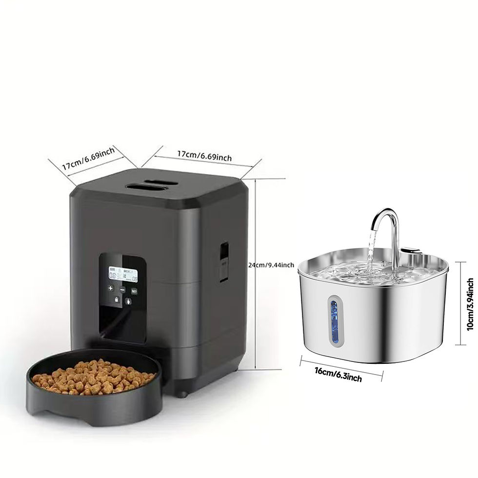 Thumbnail: Smart Pet Feeder, Pet Dispenser and Fountain Set, Cat Automatic Feeder with Stai