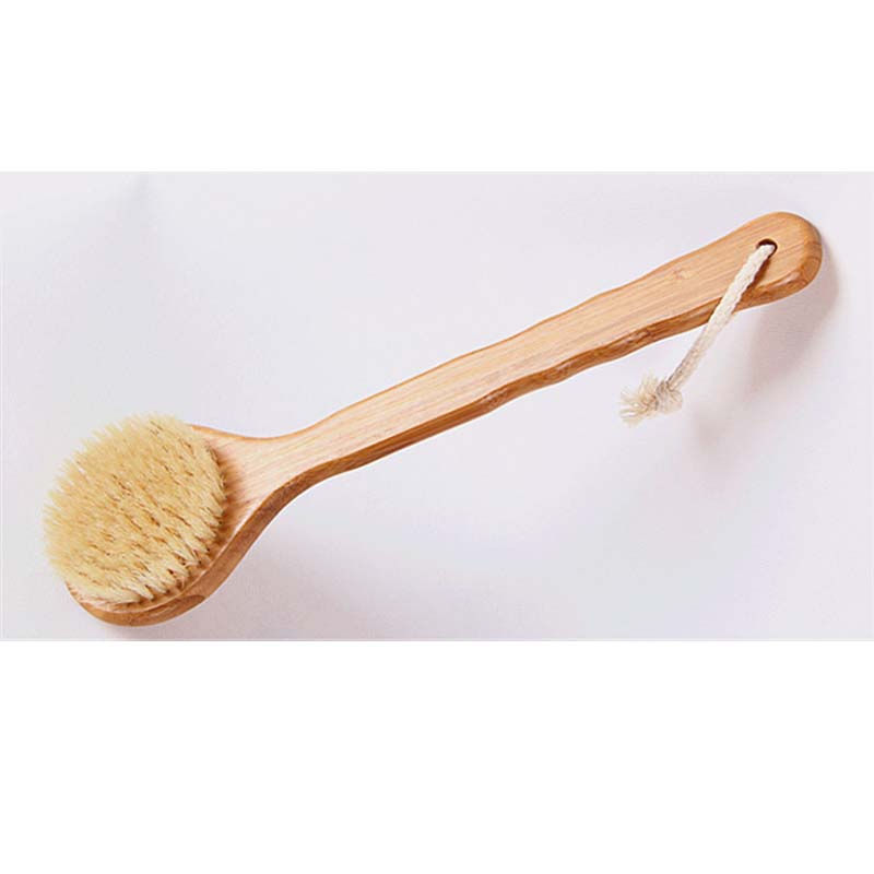 33cm Bamboo Shower Body Brush with Boar Bristle Perfect for Dry Skin Brushing Es