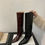 Thumbnail: Aneikeh Winter New Fashion Knee-High Boots Women Pointed Toe Thin Low Heel Elega
