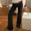 Thumbnail: Turndown Waist Drawstring Straight Casual Pants For Women Concise All-match Slac