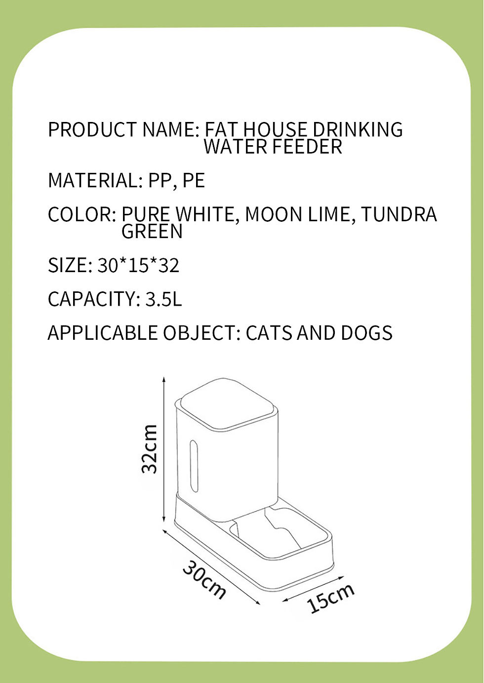 Thumbnail: Automatic Pet Feeder 3.5L Large Capacity Pets Feeding Bowls Cat Water Dispenser 
