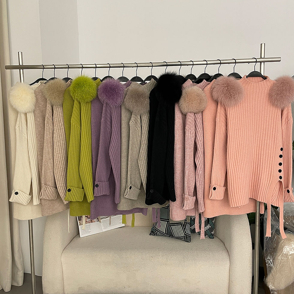 Sweater Set Warm suit Women Winter Knitted Suits two Piece Set Natural fox fur c