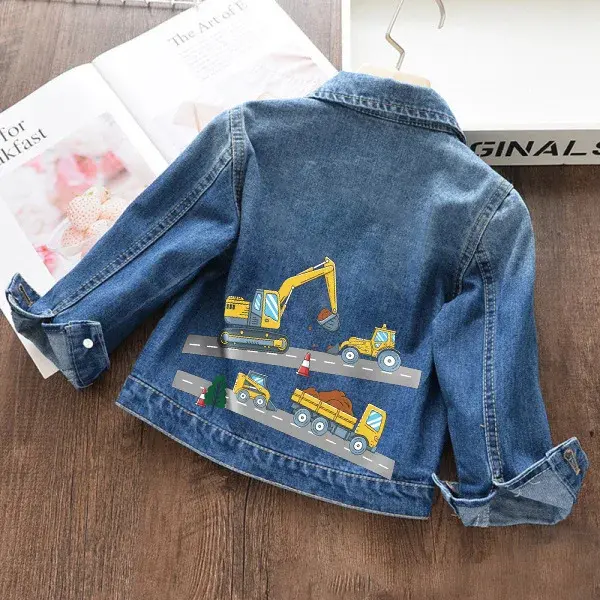 Thumbnail: Children's Jackets Spring Denim Top for Girls Cartoon Print Denim Jacket Boys Cl