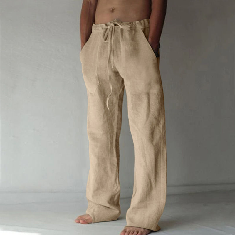 Thumbnail: 2024 New men's cotton linen long pants men's spring and summer loose and breatha