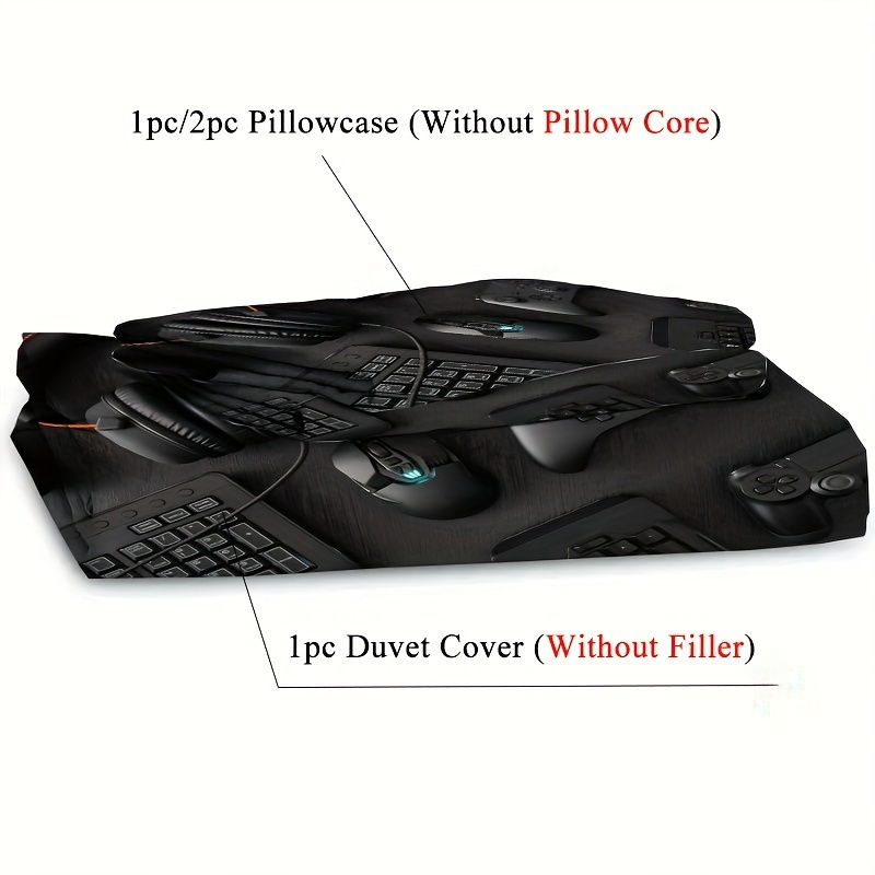 Thumbnail: 2/3pcs Modern Gamepad Print Duvet Cover Set (1Duvet Cover+1/2Pillowcase), Youth 