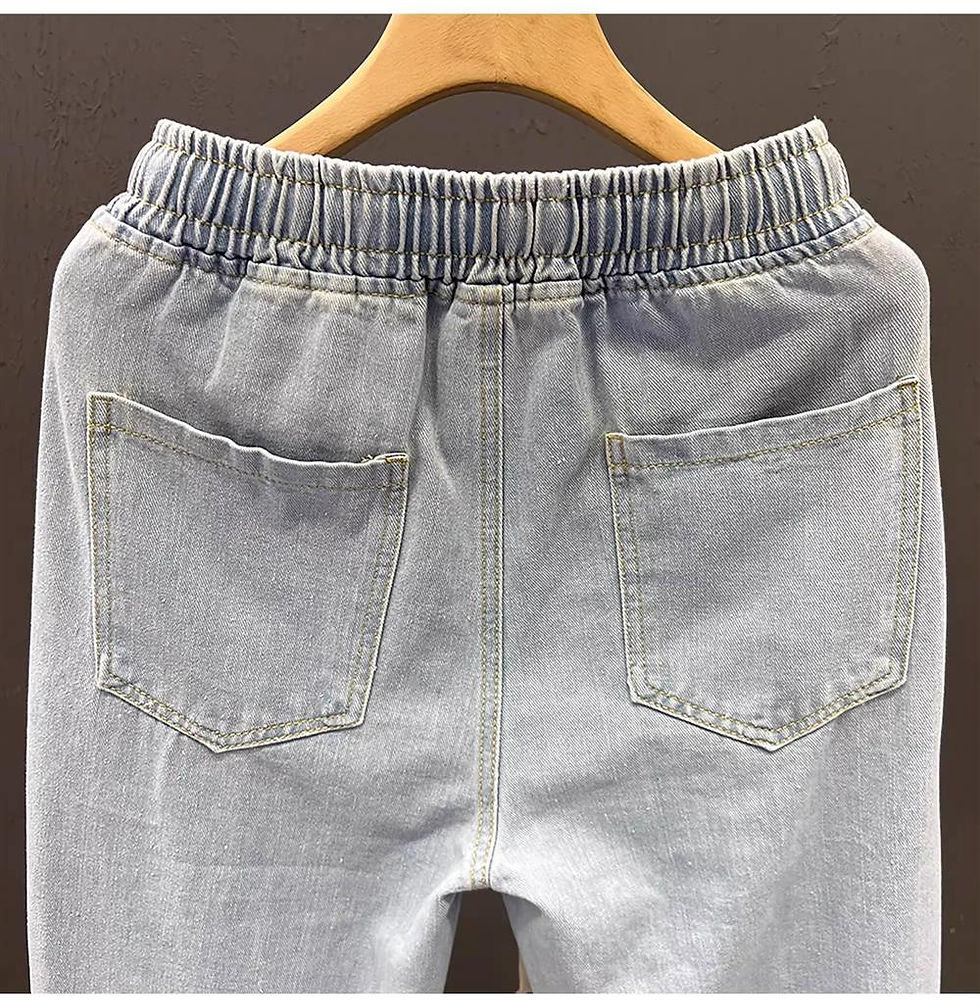 Thumbnail: Men's Casual Loose Straight Leg Jeans Thin Wear Resistant Spring Autumn Vintage 