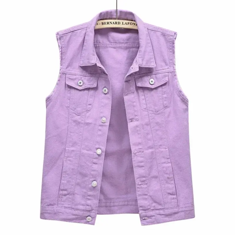 Thumbnail: Denim Vest for Women Jacket Spring Streetwear Women Clothing Autumn Coats Fashio