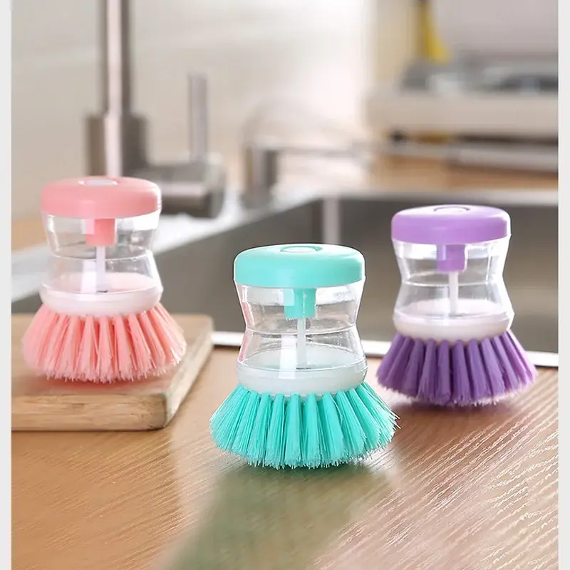 Thumbnail: Kitchen Wash Pot Dish Brush Washing Utensils with Washing Up Liquid Soap Dispens