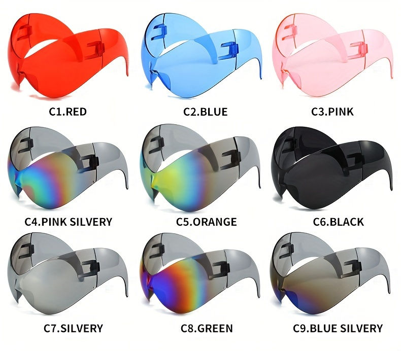 Thumbnail: Extra Large Frame Cat Eye Integrated Lens Exaggerated Sports Daily Casual Fashio