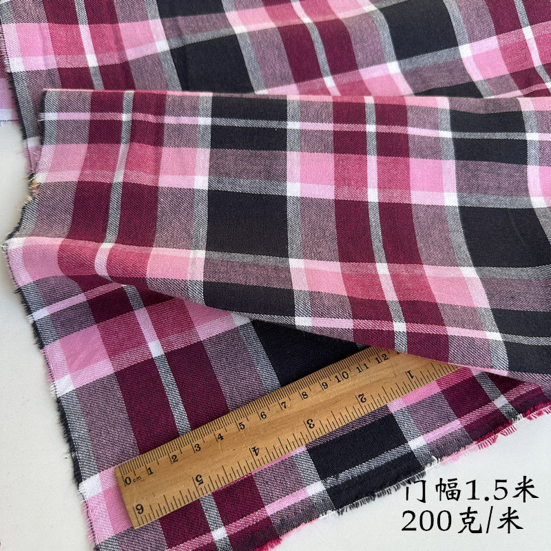 Thumbnail: Brushed Plaid Cotton Fabric Spring By The Meter for Shirt Dress Skirt Coat Table