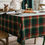 Thumbnail: Christmas Round Tablecloths Retro Checkered Fabric Dust-Proof Washable Table Cov