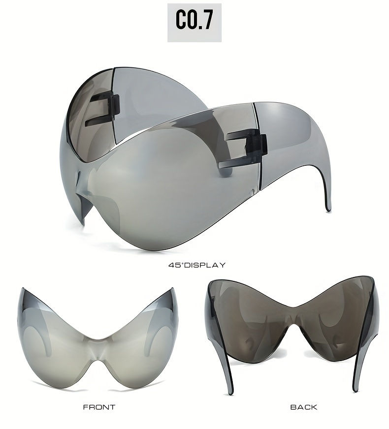 Thumbnail: Extra Large Frame Cat Eye Integrated Lens Exaggerated Sports Daily Casual Fashio